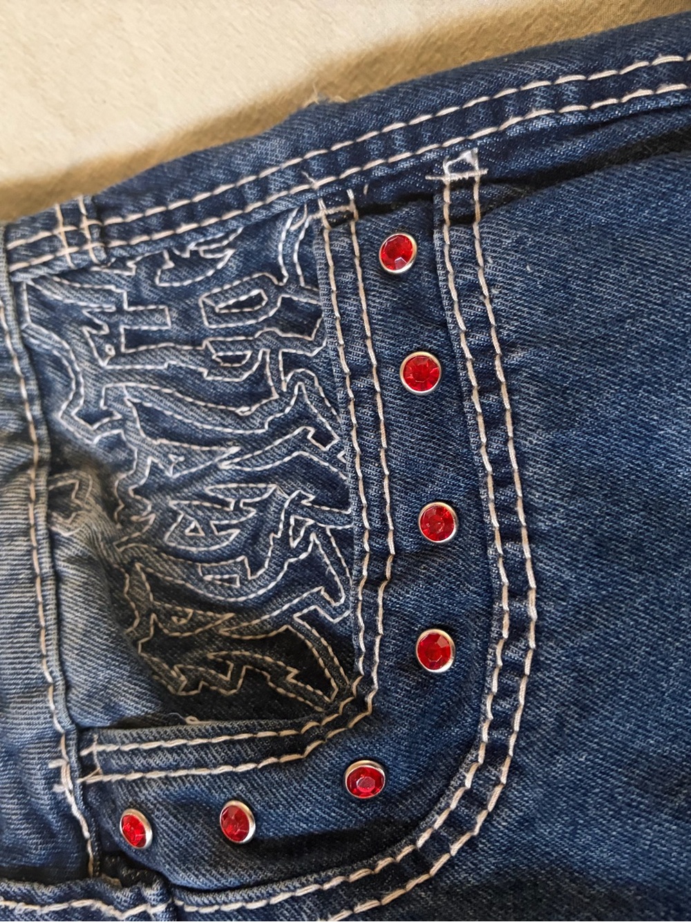 Ambush Men Ninth Hall Ambush Crosses Baked Medium Blue Wash Loose Fit Jeans. - Picture 8 of 13